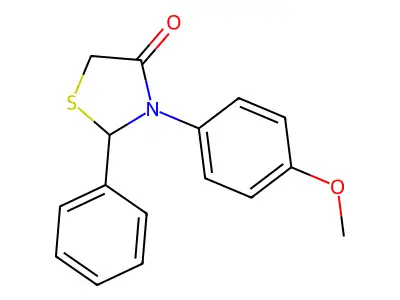 4-Thiazolidinone, 3-(4-methoxyphenyl)-2-phenyl- structure