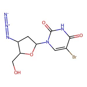 3'-Azido-2',3'-dideoxy-5-bromouridine structure