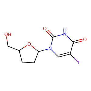 5-Iodo-2',3'-dideoxyuridine structure