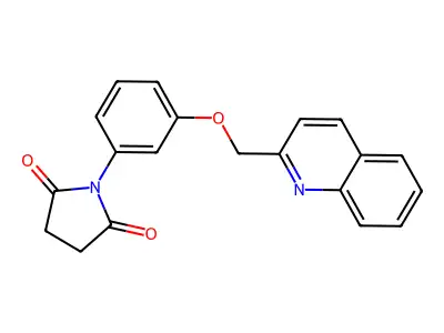 Succinimide, N-(m-(2-quinolinylmethoxy)phenyl)- structure