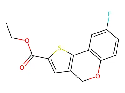 ethyl 8-fluoro-4H-thieno[3,2-c]chromene-2-carboxylate structure