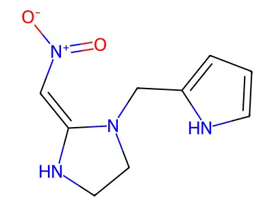 Imidazolidine, 2-(nitromethylene)-1-(1H-pyrrol-2-ylmethyl)- structure