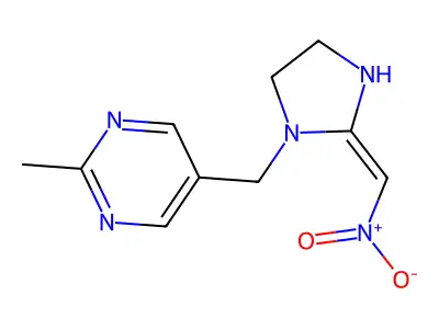 Pyrimidine, 2-methyl-5-((2-(nitromethylene)-1-imidazolidinyl)methyl)- structure