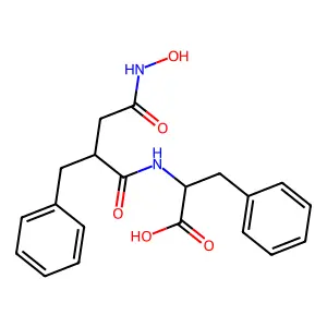 3-(N-hydroxycarboxamido-2-benzylpropanoyl)phenylalanine structure