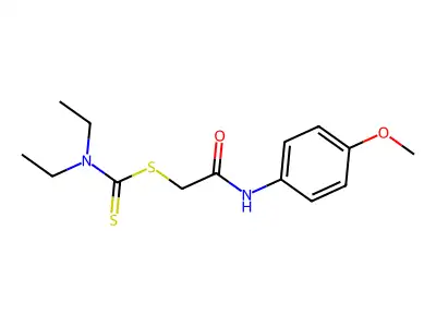 2-((4-Methoxyphenyl)amino)-2-oxoethyl diethylcarbamodithioate structure
