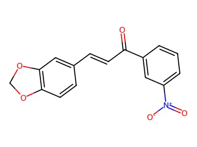 3-(1,3-benzodioxol-5-yl)-1-(3-nitrophenyl)prop-2-en-1-one structure