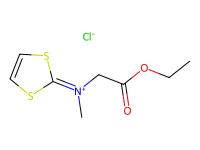 Ethanaminium, N-1,3-dithiol-2-ylidene-2-ethoxy-N-methyl-2-oxo-, chloride structure