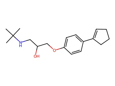 2-Propanol, 1-(4-(1-cyclopenten-1-yl)phenoxy)-3-((1,1-dimethylethyl)amino)- structure