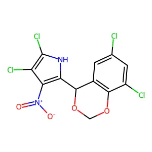 2,3-Dichloro-5-((4S)-6,8-dichloro-4H-1,3-benzodioxin-4-yl)-4-nitro-1H-pyrrole structure