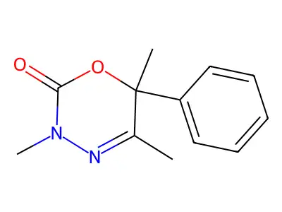 2H-1,3,4-Oxadiazin-2-one, 3,6-dihydro-6-phenyl-3,5,6-trimethyl- structure