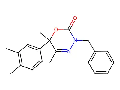 2H-1,3,4-Oxadiazin-2-one, 3,6-dihydro-5,6-dimethyl-6-(3,4-dimethylphenyl)-3-(phenylmethyl)- structure