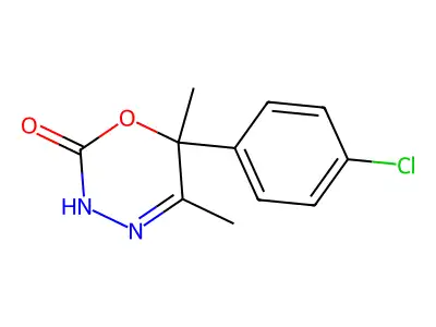2H-1,3,4-Oxadiazin-2-one, 3,6-dihydro-6-(p-chlorophenyl)-5,6-dimethyl- structure