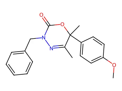 3-Benzyl-6-(4-methoxyphenyl)-5,6-dimethyl-3,6-dihydro-2H-1,3,4-oxadiazin-2-one structure