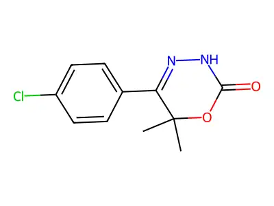 2H-1,3,4-Oxadiazin-2-one, 3,6-dihydro-5-(p-chlorophenyl)-6,6-dimethyl- structure