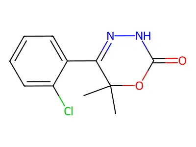 2H-1,3,4-Oxadiazin-2-one, 3,6-dihydro-5-(o-chlorophenyl)-6,6-dimethyl- structure