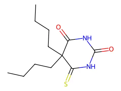 2,4(1H,3H)-Pyrimidinedione, dihydro-5,5-dibutyl-6-thioxo- structure