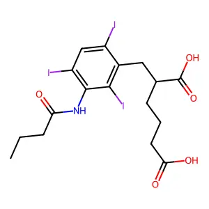 2-(3-丁酰胺基-2,4,6-三碘苄基)己二酸 structure