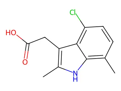 (4-chloro-2,7-dimethyl-1H-indol-3-yl)acetic acid structure