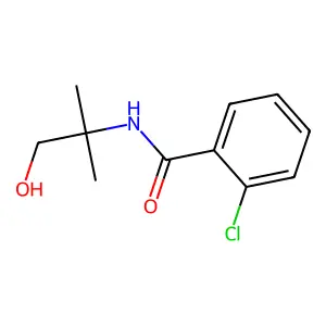 2-chloro-N-(1-hydroxy-2-methylpropan-2-yl)benzamide structure