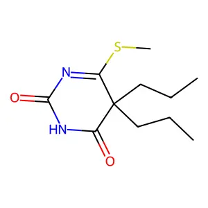 2,4(3H,5H)-Pyrimidinedione, 6-(methylthio)-5,5-dipropyl- structure