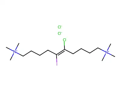 Ammonium, (5-chloro-6-iodo-5-decenylene)bis(trimethyl-, dichloride structure