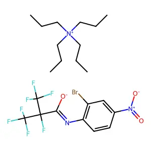 1-Propanaminium, N,N,N-tripropyl-, salt with N-(2-bromo-4-nitrophenyl)-2,3,3,3-tetrafluoro-2-(trifluoromethyl)propanamide (1:1) structure