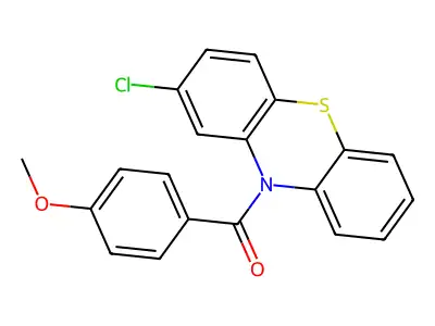 2-chloro-10-(4-methoxybenzoyl)-10H-phenothiazine structure
