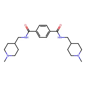 Terephthalamide, N,N'-bis(1-methyl-4-piperidylmethyl)-, hemihydrate structure