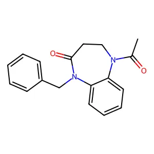 2H-1,5-Benzodiazepin-2-one, 1,3,4,5-tetrahydro-5-acetyl-1-(phenylmethyl)- structure