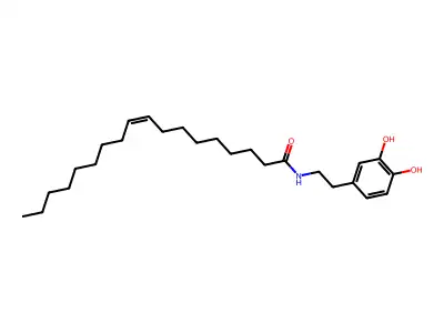 N-[2-(3,4-dihydroxyphenyl)ethyl]-9-octadecenamide structure
