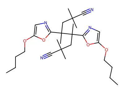 Octanedinitrile, 4,5-bis(5-butoxy-2-oxazolyl)-2,2,4,5,7,7-hexamethyl- structure