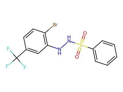 Benzenesulfonic acid 2-(2-bromo-5-(trifluoromethyl)phenyl)hydrazide structure