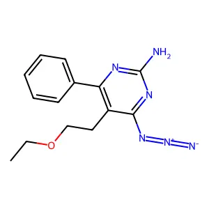 4-Azido-5-(2-ethoxyethyl)-6-phenyl-2-pyrimidinamine structure