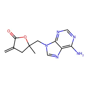 5-((6-Amino-9H-purin-9-yl)methyl)dihydro-5-methyl-3-methylene-2(3H)-furanone structure