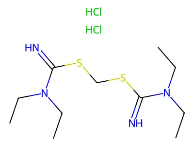 Methylene bis(N,N-diethylcarbamimidothioate)--hydrogen chloride (1/2) structure
