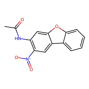 3-Acetamido-2-nitrodibenzofuran structure