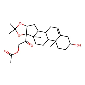 2-(2-hydroxy-4a,6a,8,8-tetramethyl-1,2,3,4,4a,4b,5,6,6a,9a,10,10a,10b,11-tetradecahydro-6bH-naphtho[2',1':4,5]indeno[1,2-d][1,3]dioxol-6b-yl)-2-oxoethyl acetate structure