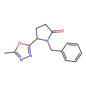 2-Pyrrolidinone, 5-(5-methyl-1,3,4-oxadiazol-2-yl)-1-(phenylmethyl)- structure