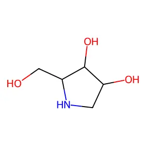 (2S,3S,4S)-2-(hydroxymethyl)pyrrolidine-3,4-diol structure