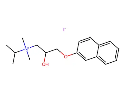 2-Hydroxy-N,N-dimethyl-N-(1-methylethyl)-3-(2-naphthalenyloxy)-1-propanaminium iodide structure