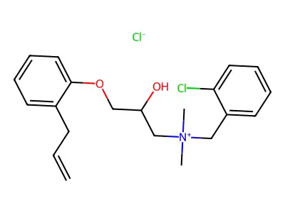 Benzenemethanaminium, 2-chloro-N-(2-hydroxy-3-(2-(2-propenyl)phenoxy)propyl)-N,N-dimethyl-, chloride structure