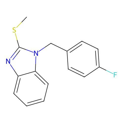 1-(4-fluorobenzyl)-1H-benzimidazol-2-yl methyl sulfide structure