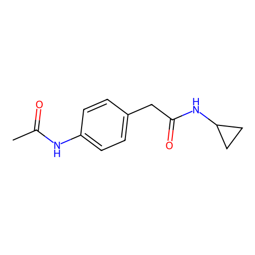 2-(4-acetamidophenyl)-N-cyclopropylacetamide structure