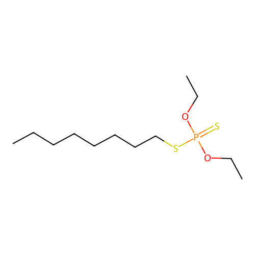 Diethoxy-octylsulfanyl-sulfanylidene-lambda5-phosphane structure