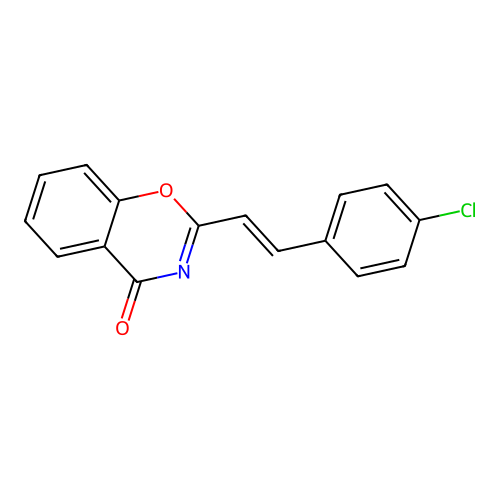 2-[(E)-2-(4-chlorophenyl)ethenyl]-1,3-benzoxazin-4-one structure