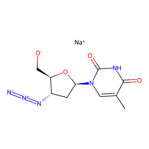 Thymidine, 3'-azido-3'-deoxy-, sodium salt (1:1) structure
