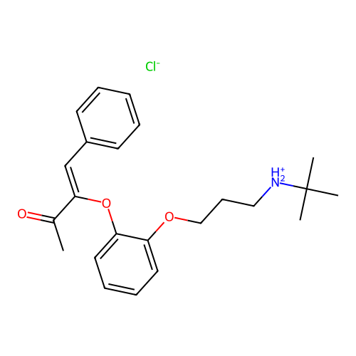 3-Buten-2-one, 3-(2-(3-((1,1-dimethylethyl)amino)propoxy)phenoxy)-4-phenyl-, hydrochloride, (Z)- structure