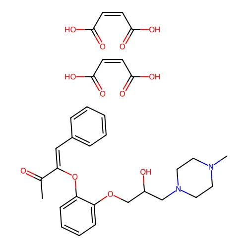 双((Z)-丁-2-烯二酸);(Z)-3-[2-[2-羟基-3-(4-甲基哌嗪-1-基)丙氧基]苯氧基]-4-苯基丁-3-烯-2-酮 structure