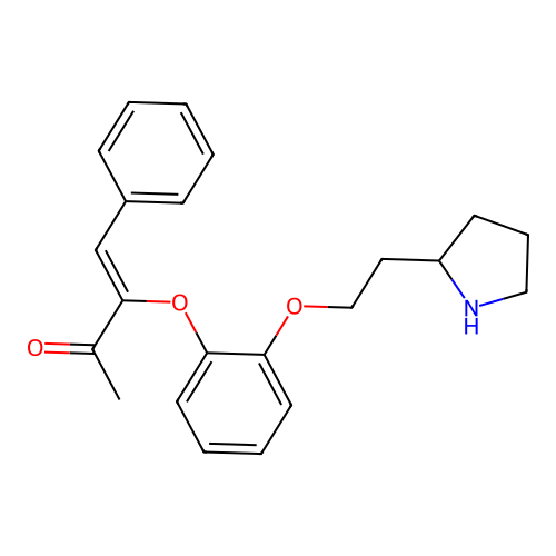 3-Buten-2-one, 4-phenyl-3-(2-(2-(1-pyrrolidinyl)ethoxy)phenoxy)-, (Z)- structure