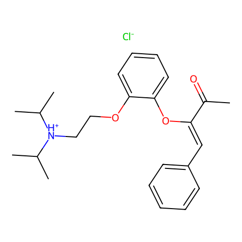 (Z)-3-(2-(2-(Diisopropylamino)ethoxy)phenoxy)-4-phenyl-3-buten-2-one hydrochloride hydrate structure